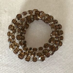 Brown and Clear Beaded Wrap Around Bracelet!!